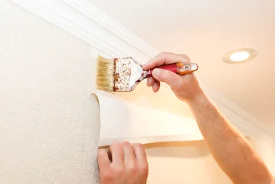 Pose de papier peint à Serralongue — revêtements muraux et toiles de verre